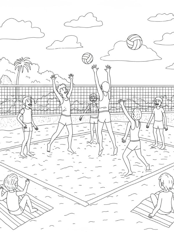 Beach Volleyball Scene