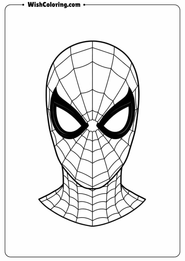 Close-up of Spiderman's masked face