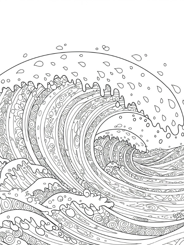 Complex Ocean Wave Pattern