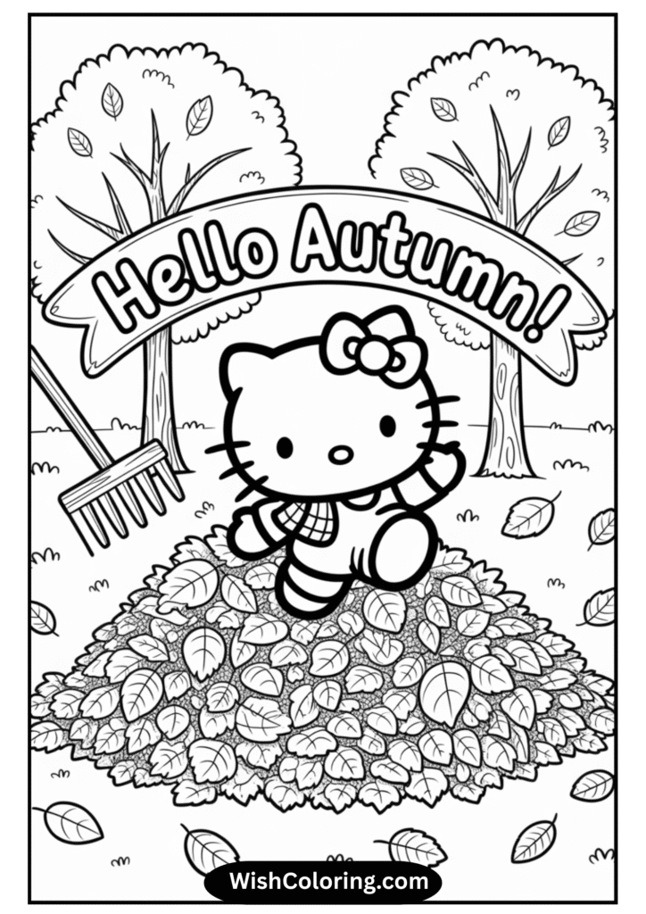 Hello Kitty Autumn Leaves
