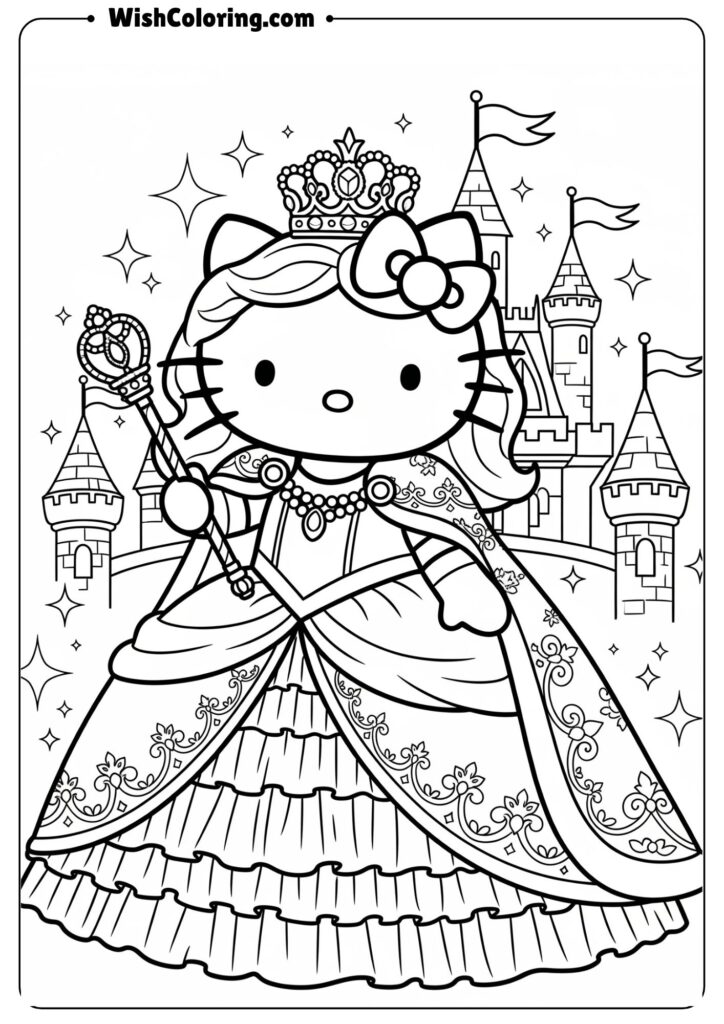 Hello Kitty Princess with Crown and Dress