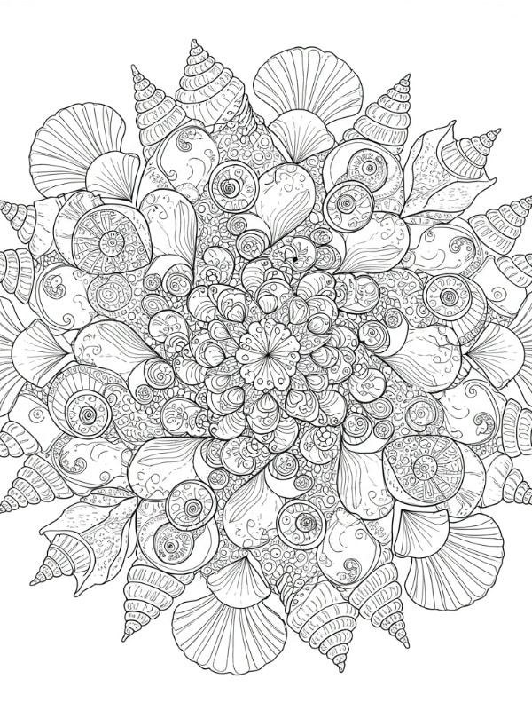 Intricate Seashell Mandala