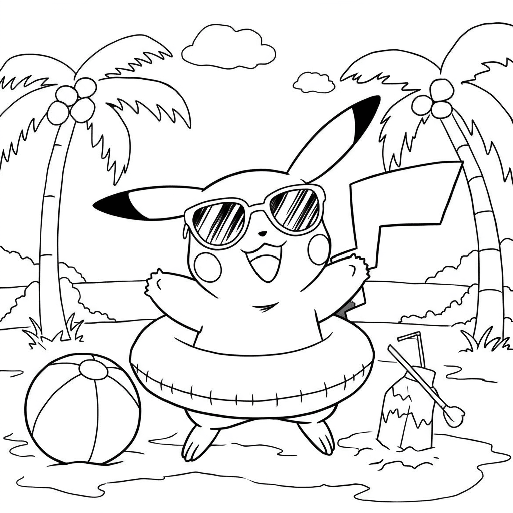 Pikachu at the Beach