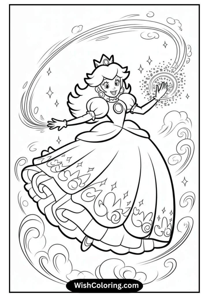 Princess Peach Floating