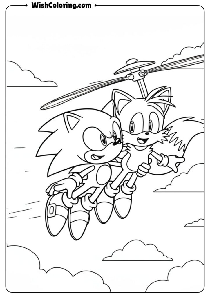 Sonic and Tails Flying
