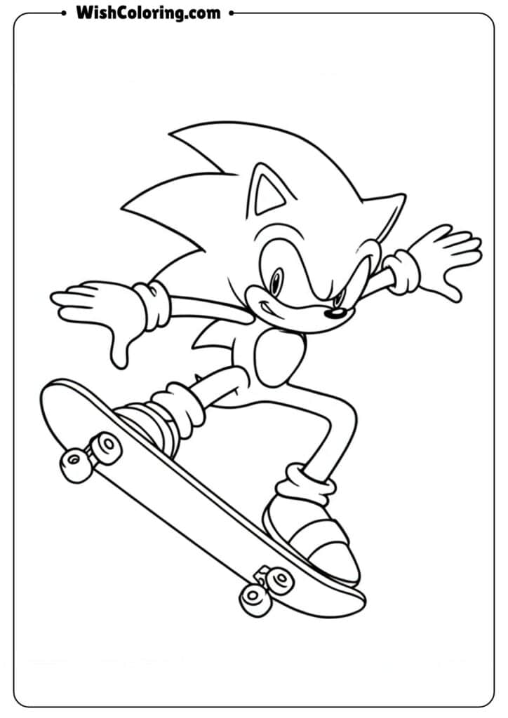 Sonic with Skateboard