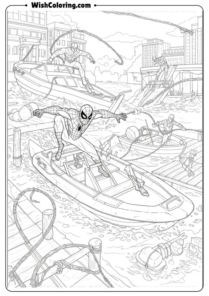 Spiderman boat chase scene