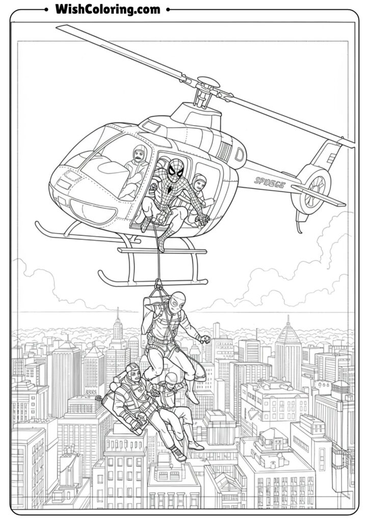 Spiderman helicopter rescue